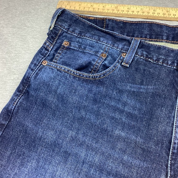 Levis 569 Jeans Mens 38x34 Blue Dark Wash Loose Fit Denim Straight Baggy Wide - Picture 12 of 16